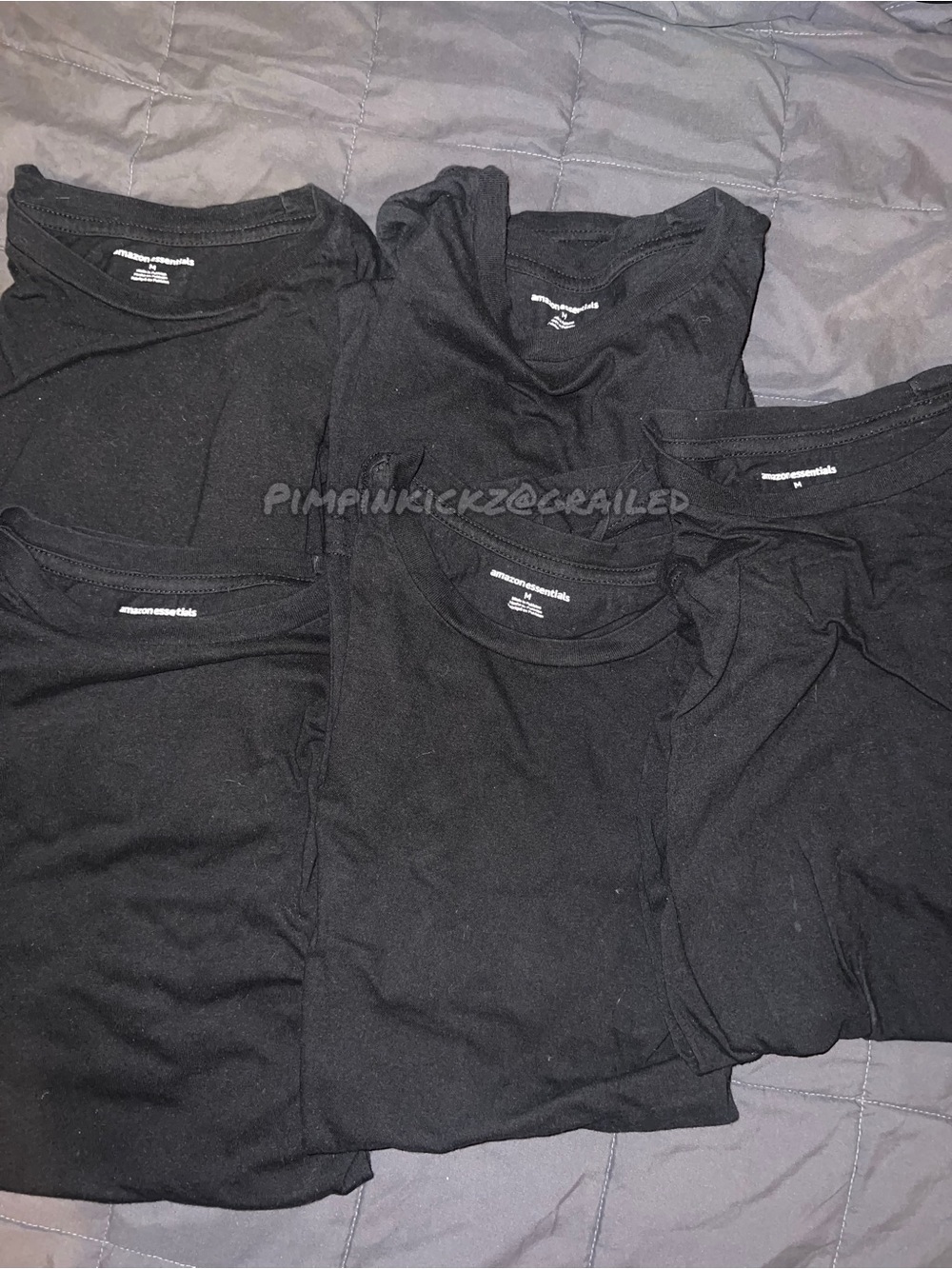 Amazon essentials black short sleeve t-shirts bundle (5)